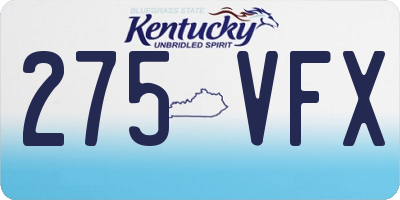 KY license plate 275VFX