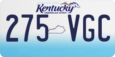 KY license plate 275VGC