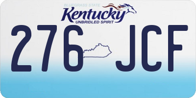 KY license plate 276JCF