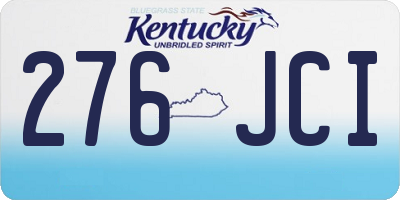KY license plate 276JCI