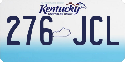 KY license plate 276JCL