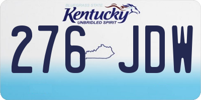 KY license plate 276JDW
