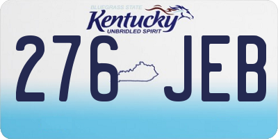 KY license plate 276JEB