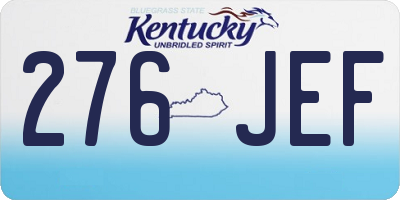 KY license plate 276JEF