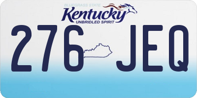KY license plate 276JEQ