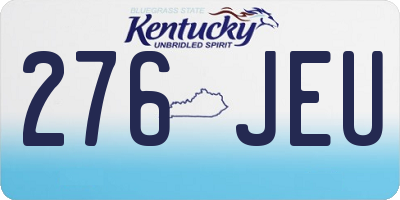 KY license plate 276JEU