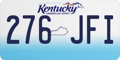 KY license plate 276JFI