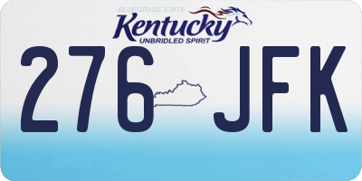 KY license plate 276JFK
