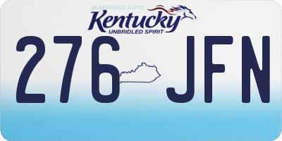 KY license plate 276JFN
