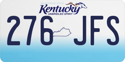 KY license plate 276JFS