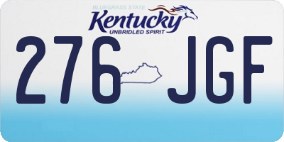KY license plate 276JGF