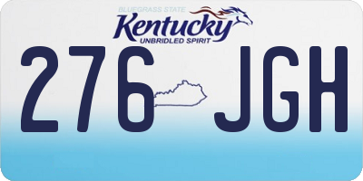 KY license plate 276JGH