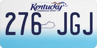 KY license plate 276JGJ