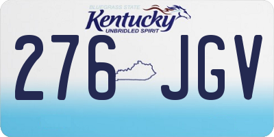 KY license plate 276JGV