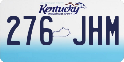 KY license plate 276JHM
