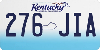 KY license plate 276JIA