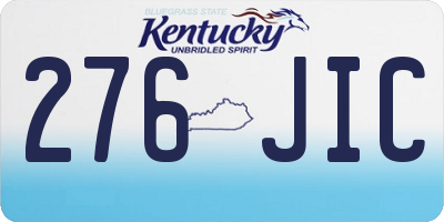 KY license plate 276JIC
