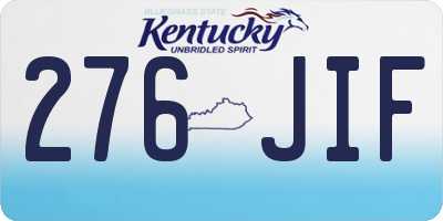 KY license plate 276JIF