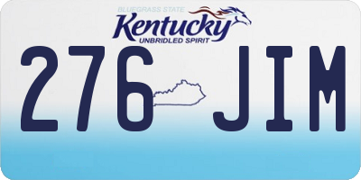 KY license plate 276JIM