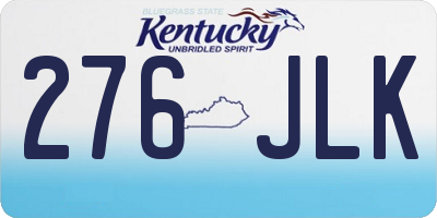 KY license plate 276JLK