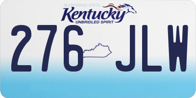 KY license plate 276JLW