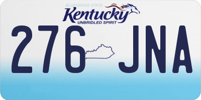 KY license plate 276JNA