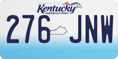 KY license plate 276JNW