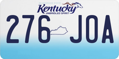 KY license plate 276JOA