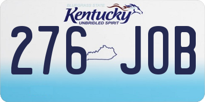 KY license plate 276JOB