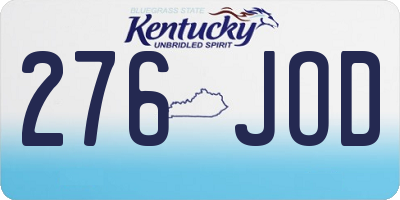 KY license plate 276JOD