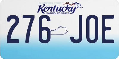 KY license plate 276JOE