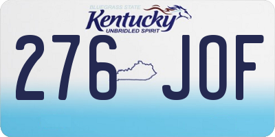 KY license plate 276JOF