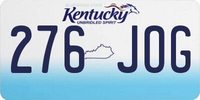 KY license plate 276JOG