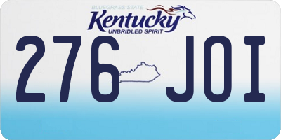 KY license plate 276JOI