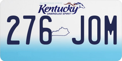 KY license plate 276JOM