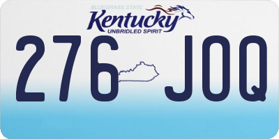 KY license plate 276JOQ
