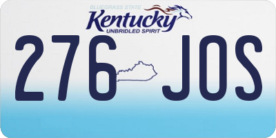 KY license plate 276JOS