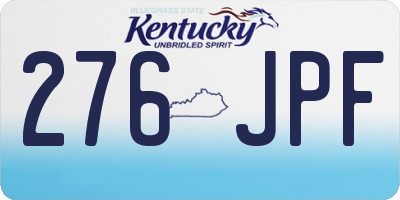 KY license plate 276JPF