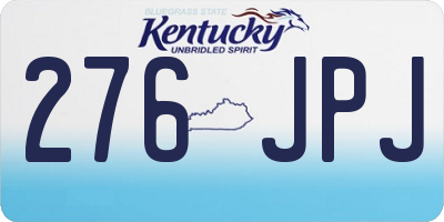 KY license plate 276JPJ