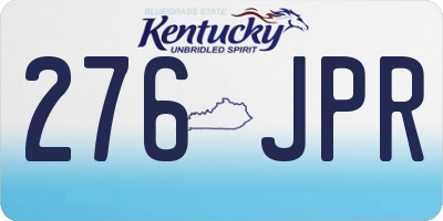 KY license plate 276JPR