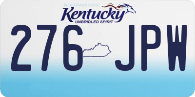 KY license plate 276JPW