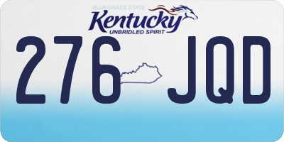 KY license plate 276JQD