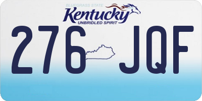 KY license plate 276JQF