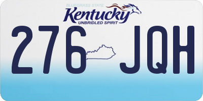 KY license plate 276JQH