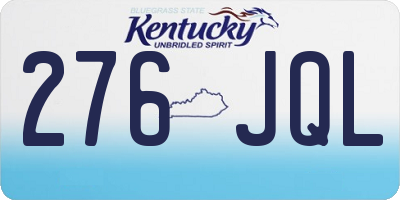 KY license plate 276JQL