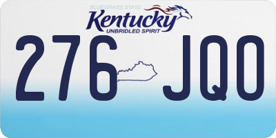 KY license plate 276JQO