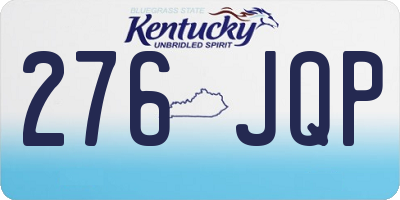 KY license plate 276JQP
