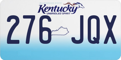 KY license plate 276JQX