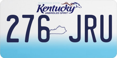 KY license plate 276JRU