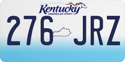 KY license plate 276JRZ